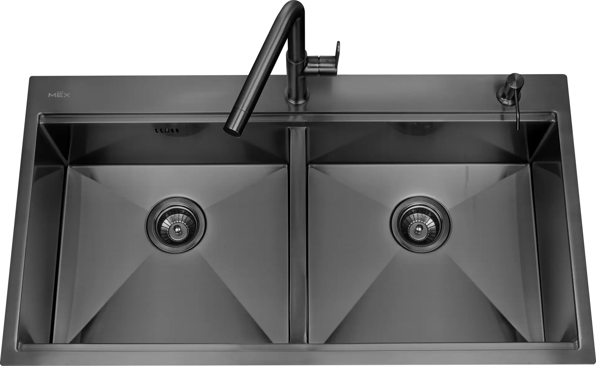 MEX INSET SINK AISI 304 STAINLESS STEEL GREY METAL COLOR MOD.ST982GM