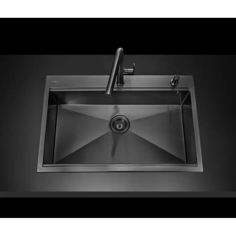 MEX GREY METAL COLOR INSET SINK AISI 304 STAINLESS STEEL MOD.ST821GM