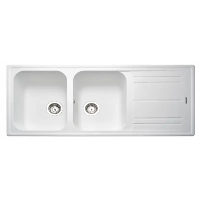 WHITE GRANITO SINK 2 BOWL 1 DRAINER MOD.MOS21WH