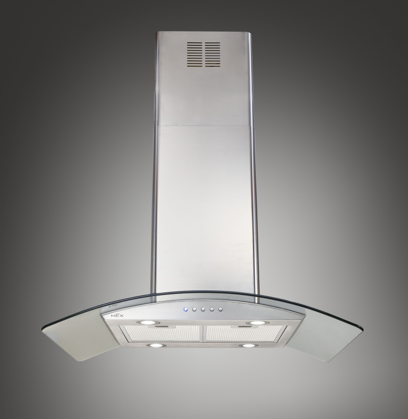 MEX GLASS AND ST/STEEL ISLAND HOOD Mod.IS738XS90