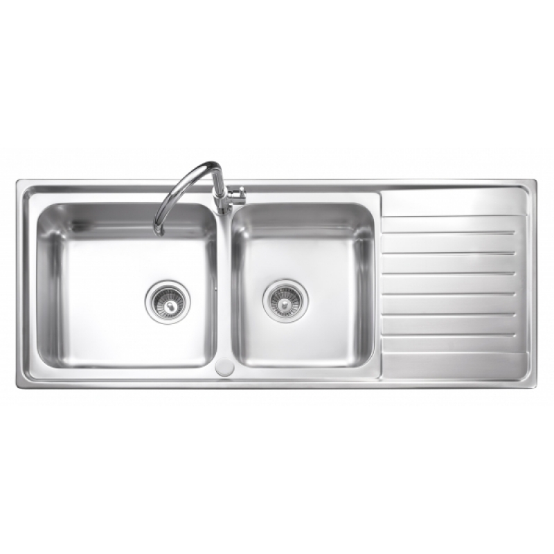 MEX SINK 2 BOWL 1 DRAINER MOD.DLS200B (S/S)