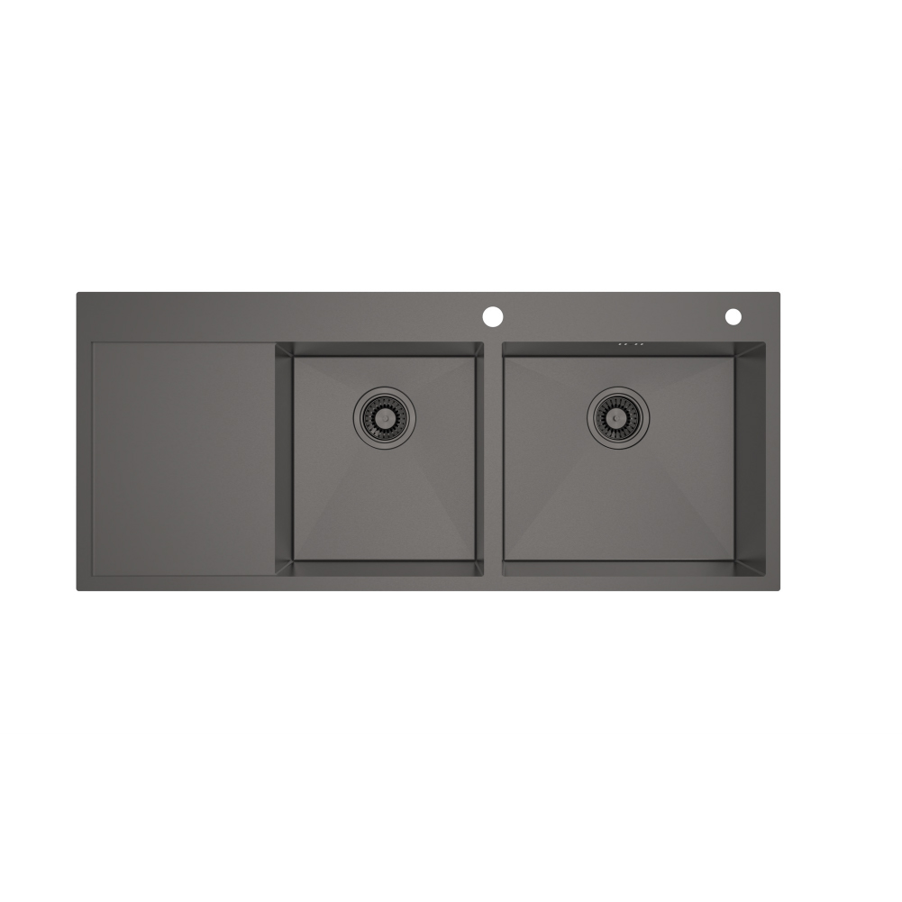 MULTIFUNCTIONAL DOUBLE-BOWL KITCHEN SINK WITH A SLEEK MOD.SQ1202RGM-MF