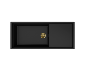 Sink, 1 Bowl, Drainboard, Granite, Black