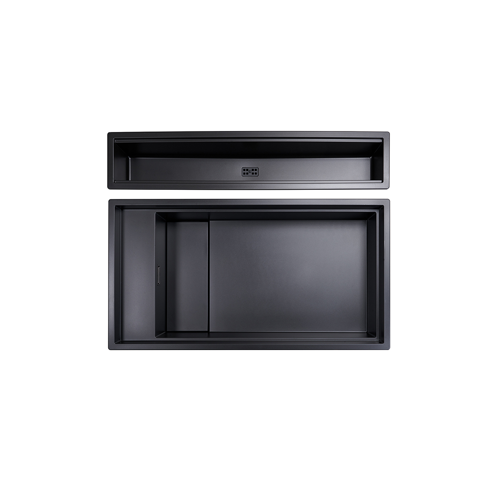 Sink, 1 Bowl, Synthetic Granite, Black