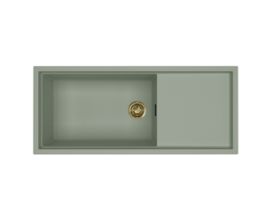Sink, 1 Bowl, Drainboard, Granite, Green
