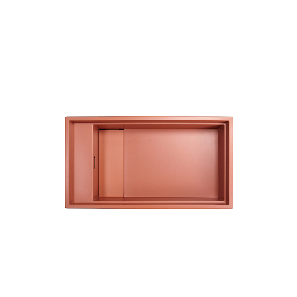 Sink, 1 Bowl, Synthetic Granite, Terracotta