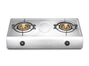 Tabletop Gas Hob, 2 Burners, Stainless Top