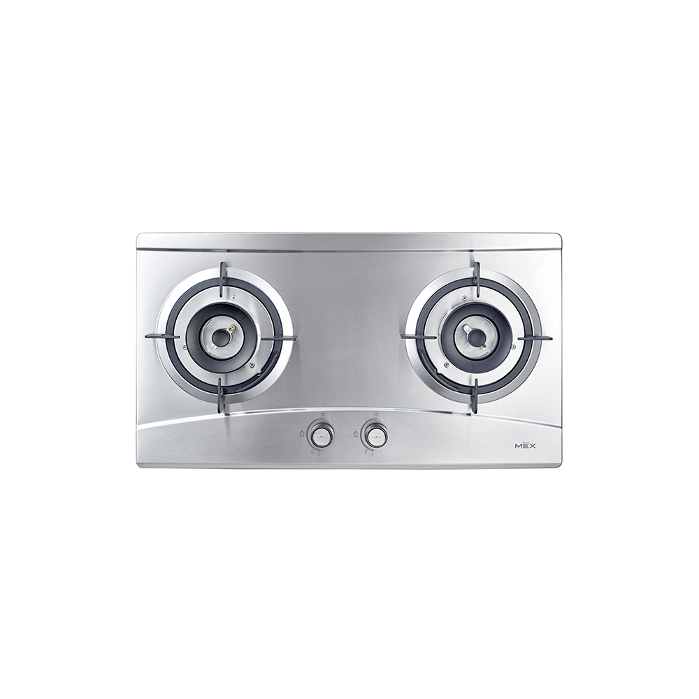 MEX Gas Hob, Stainless Base, 72 cm, 2 Burners