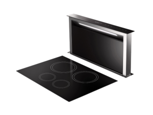 Downdraft Hood, Black Glass, 90 cm