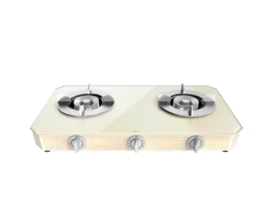 Tabletop Gas Hob, Cream Glass Top, 72 cm