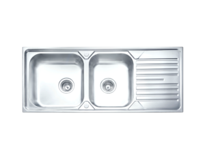 Sink, 2 Bowls, 1 Drainboard, 120 cm