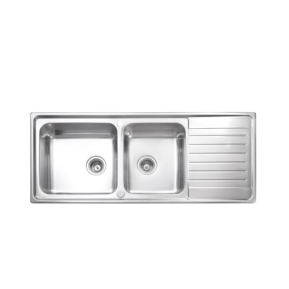 Sink, 2 Bowls, Stainless 304, 120 cm