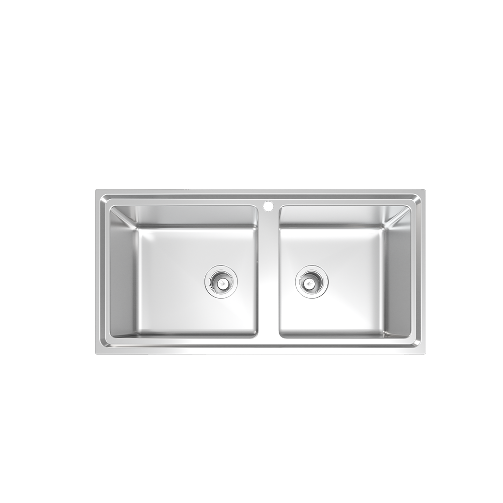 Sink, 2 Bowls, Stainless 304, 100 cm