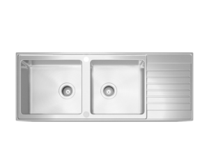 Sink, 2 Bowls, 1 Drainboard, 130 cm