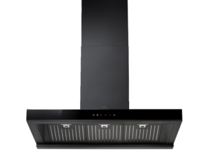 MEX Box-Shaped Chimney Hood, Black, 90 cm