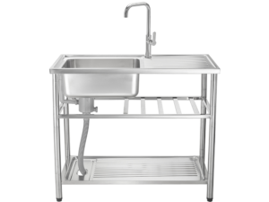 Freestanding Sink, 1 Bowl, Drainboard, Stand