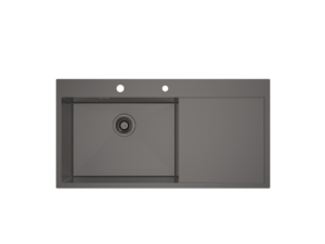 Sink, 1 Bowl, Drainboard, Grey Metal, 100 cm