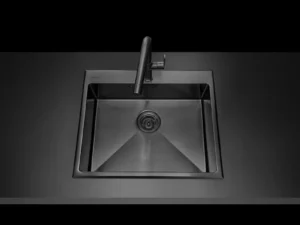 Sink, 1 Bowl, Grey Metal, 60 cm, Free Tap