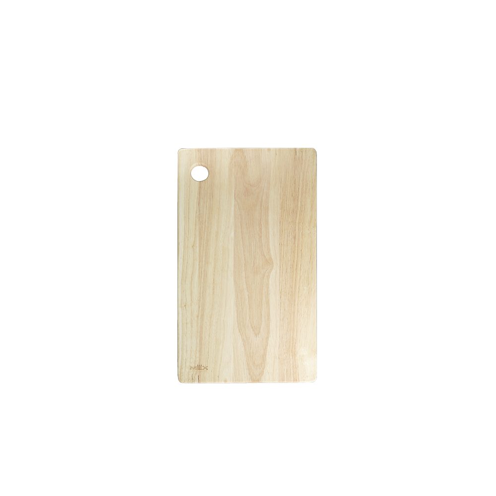 MEX CB4024 rubberwood chopping board with a hole for lifting and hanging