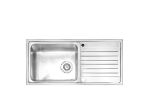 MEX DLC Sink, 1 Bowl + Drainer, Stainless Steel, 100 cm
