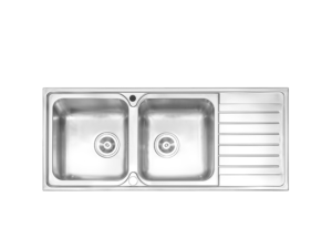 MEX DLC Sink, 2 Bowls + Drainer, Stainless Steel, 120 cm