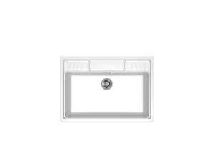 Farmhouse Sink, 1 Bowl, Synthetic Granite, White, 90 cm