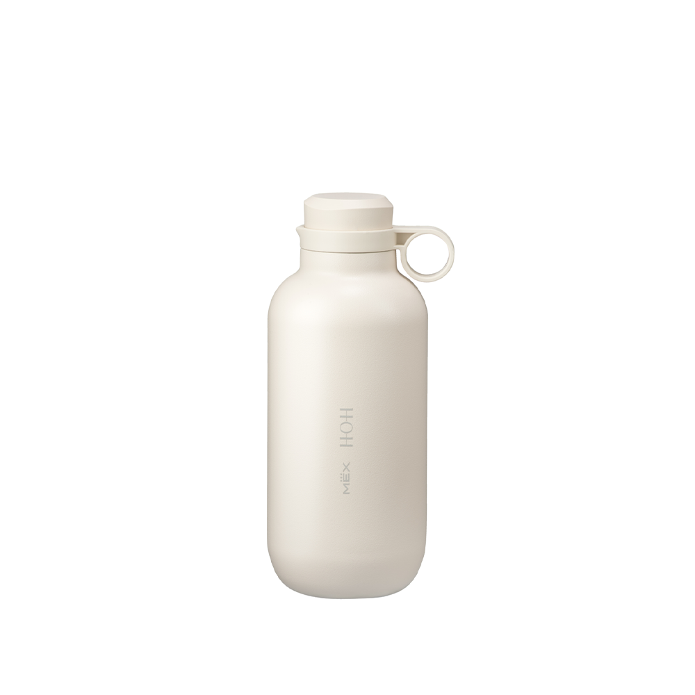 ขวดน้ำสเตนเลส MEX HOH145CR สีครีม ความจุ 450 มล. พร้อมตัวกรองใบชา