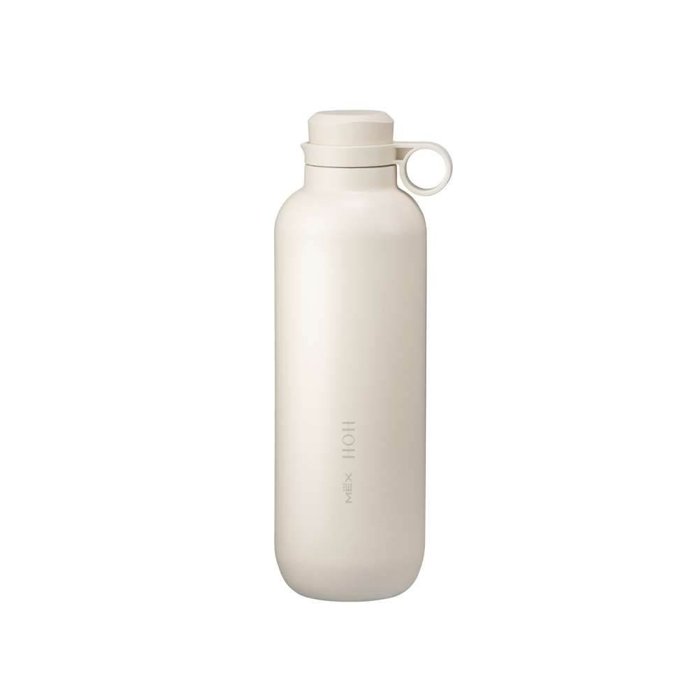 ขวดน้ำสเตนเลส MEX HOH165CR สีครีม ความจุ 650 มล. พร้อมตัวกรองใบชา