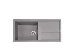 METRIX KIN Granite Sink, 1 Bowl + Drainer, 100 cm, Titanium