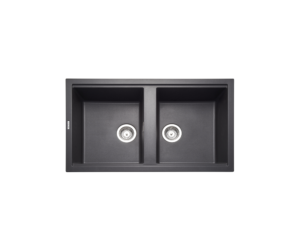 METRIX KIN Granite Sink, 2 Bowls, 86 cm, Black