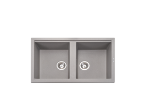 METRIX KIN Granite Sink, 2 Bowls, 86 cm, Titanium