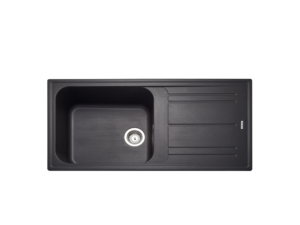 METRIX MOS Granite Sink, 1 Bowl + Drainer, 100 cm, Black