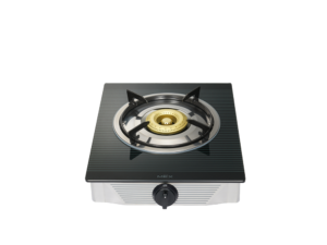 MEX Table-Top Gas Cooker, Zebra Tempered Glass, 31 cm, 1 Burner