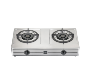 MEX Table-Top Gas Cooker, Stainless Steel, 72 cm, 2 Burners