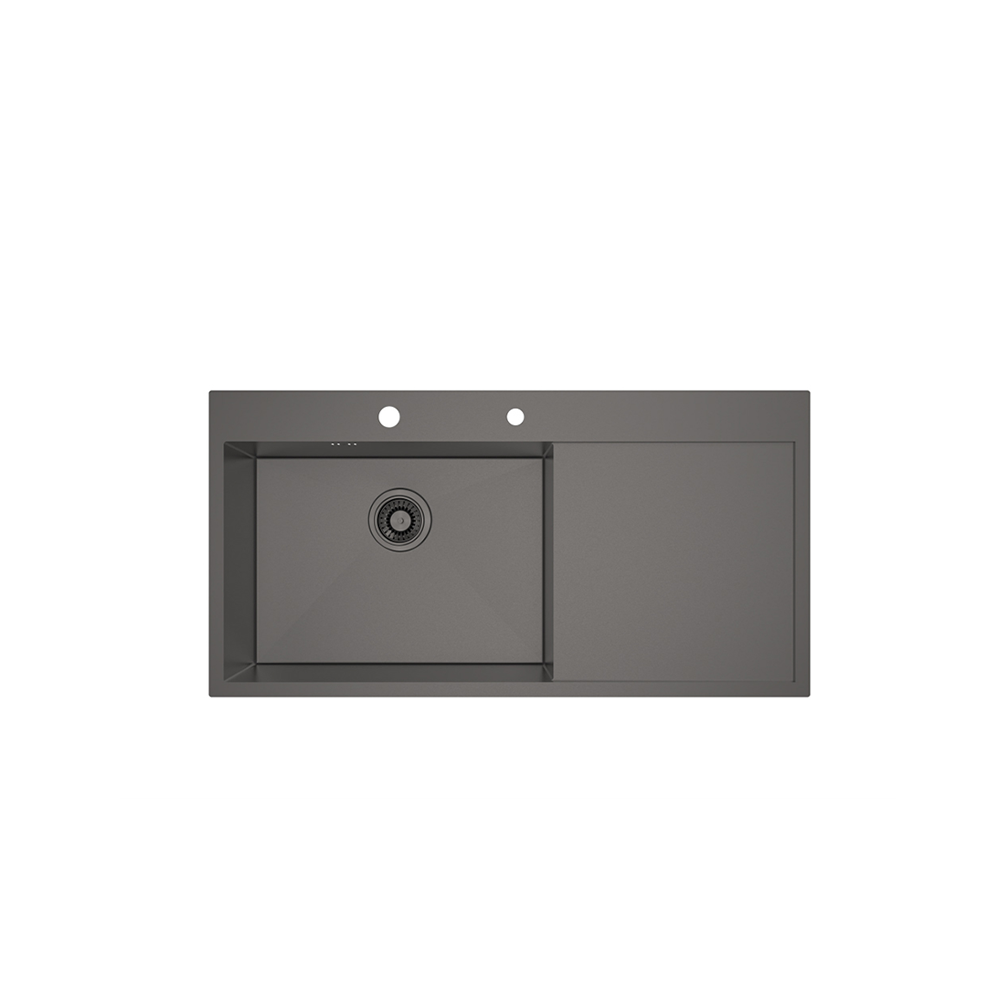 อ่างล้างจาน 1 หลุม 1 ที่พัก สี Grey Metal 100 ซม.