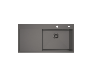 MEX Multifunction Sink, 1 Bowl + Drainer (Right Bowl), Grey Metal, 100 cm