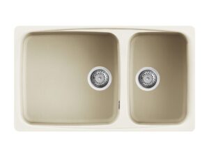 METRIX DELLA Granite Sink, 2 Bowls, 86.4 cm, Cream
