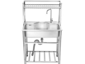 Mester Freestanding Sink, 1 Bowl, Dish Rack, 76 cm