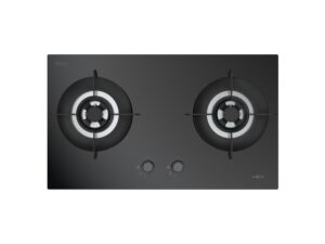 MEX Gas Hob, Glass Base, 72 cm, 2 Triple-Ring Brass Burners
