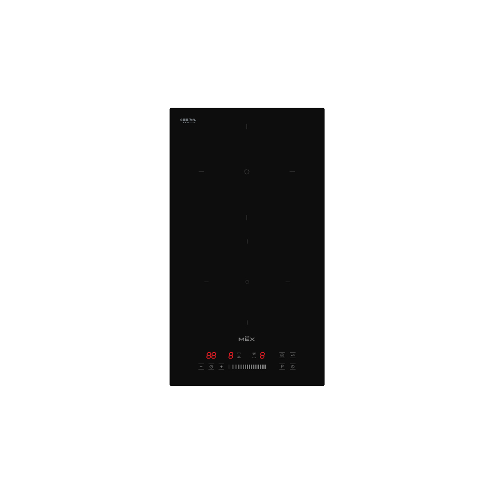MEX Induction Hob, Ceramic Glass, 30 cm, 2 Zones, Slider